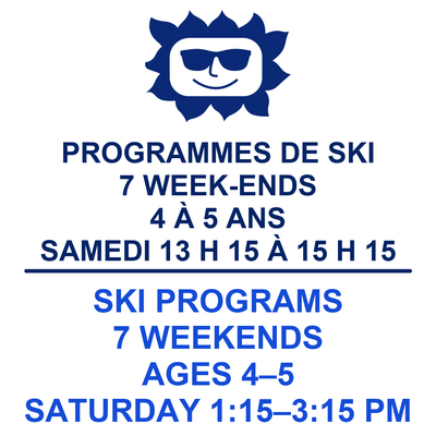 7 week-ends 4-5 ans Ski samedi 13h15 à 15h15