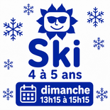 7 week-ends 4-5 ans Ski dimanche de 13h15 à 15h15