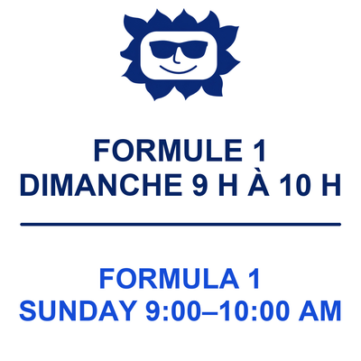 Formula 1 Sunday 9:00 am  to 10:00 am