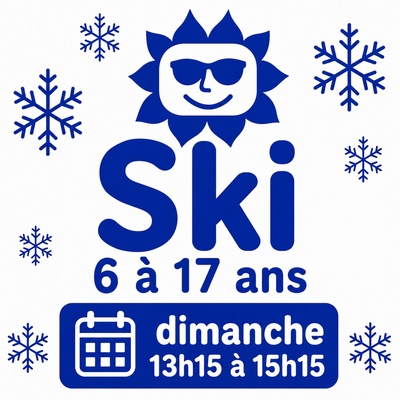 7 weekends 6 to 17  Ski Sunday 1:15 pm to 3:15 pm
