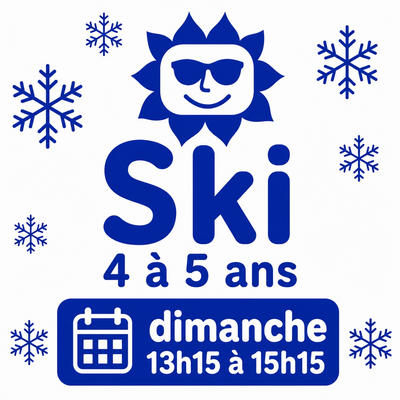7 weekends 4-5 years Ski Sunday 1:15 pm to 3:15 pm