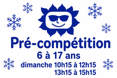 Pré-compétition 6-17 ans dimanche 10h15 à 15h15