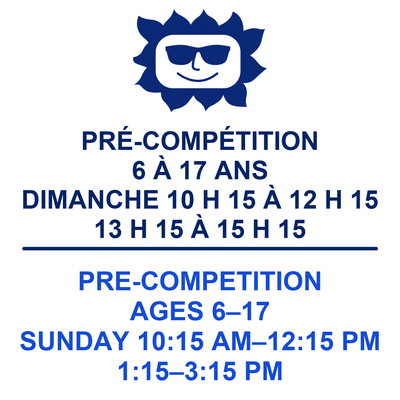 Pré-compétition 6-17 ans dimanche 10h15 à 15h15