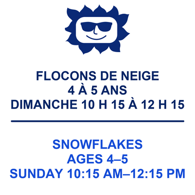 Flocons de neige 4 et 5 ans dimanche 10h15 à 12h15