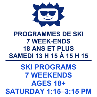 7 Weekends 18+ Ski Saturday  1:15 pm to 3:15 pm