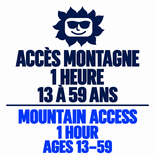 Adult (13 to 59 years) – 1 hour – Mountain access