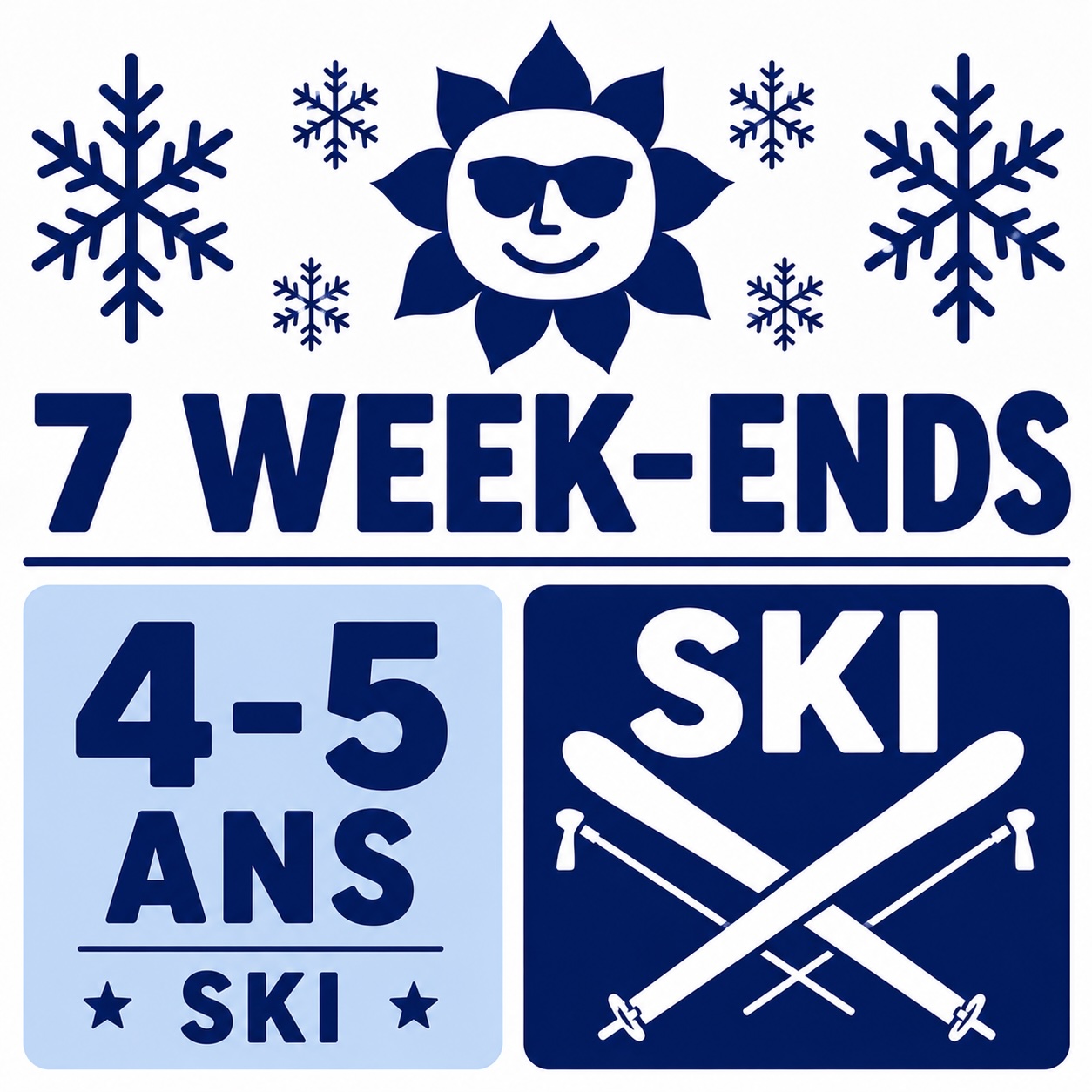 7 Week-ends 4-5 ans ski -
