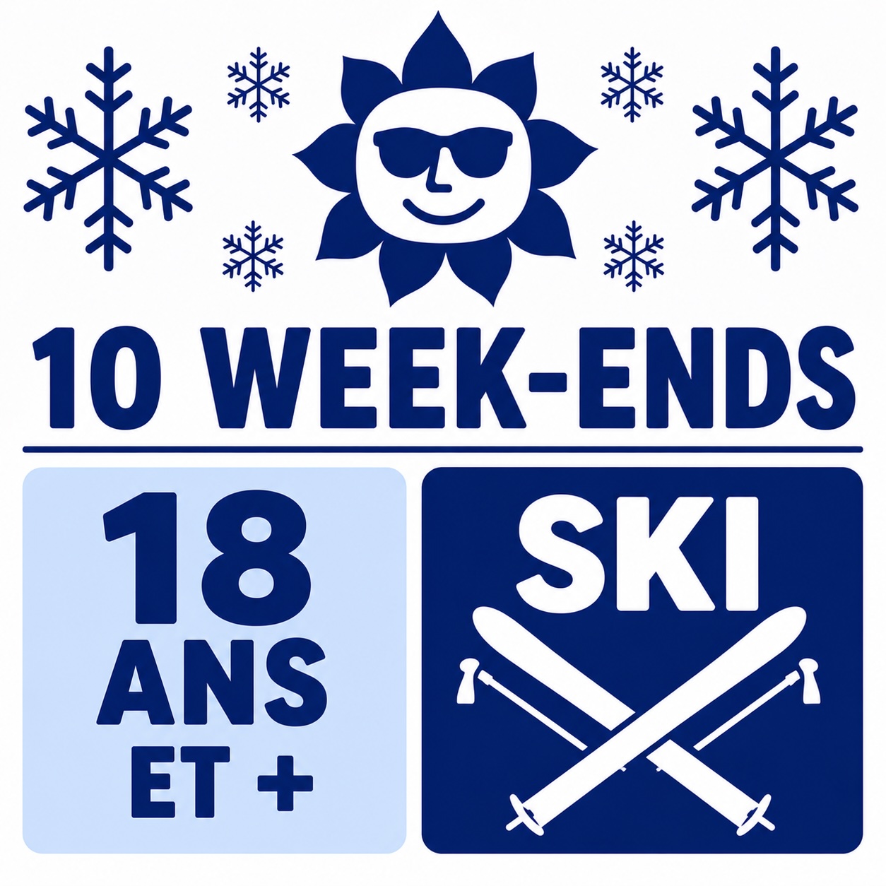 10 Weekends 18+ Ski -